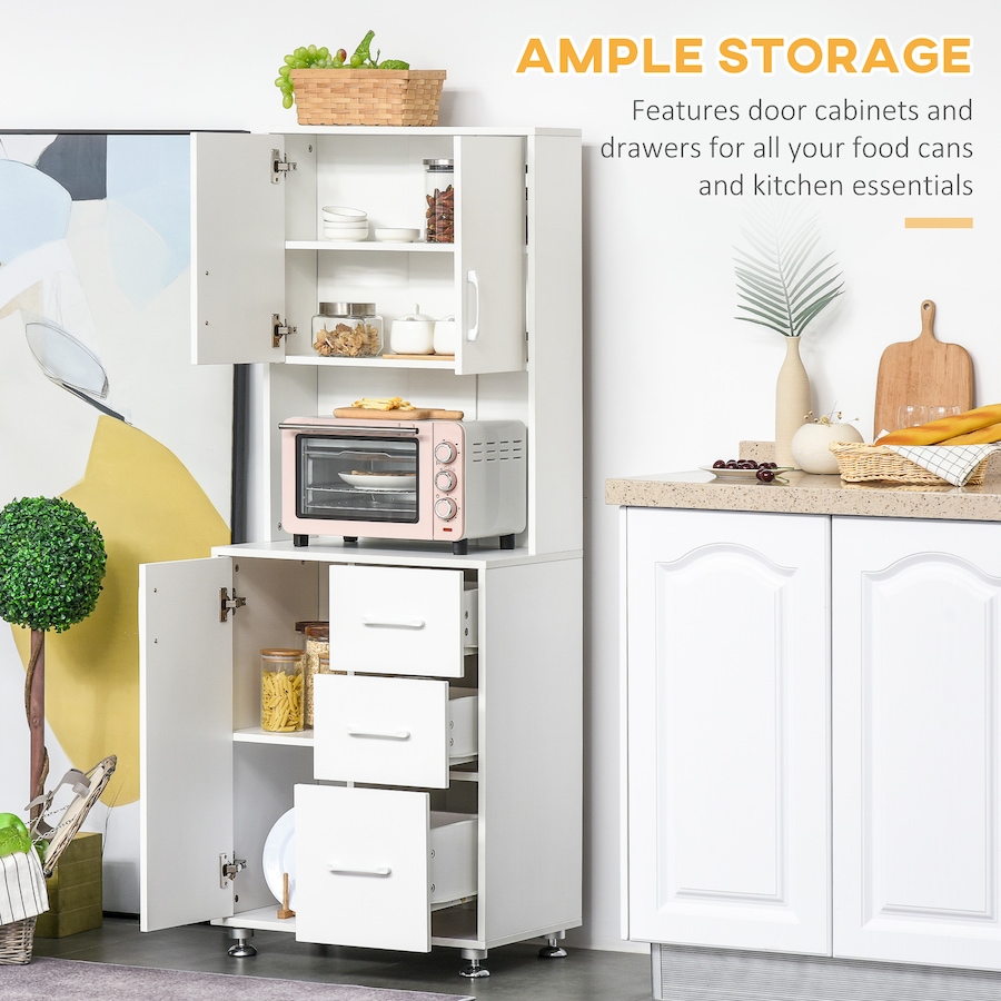 Image 997429_ALTMORE3.jpg, Product 997-429 / Price $204.99, HOMCOM Modern Kitchen Cupboard Storage Organizer Microwave Cabinet, White from HOMCOM on TSC.ca's Home & Garden department