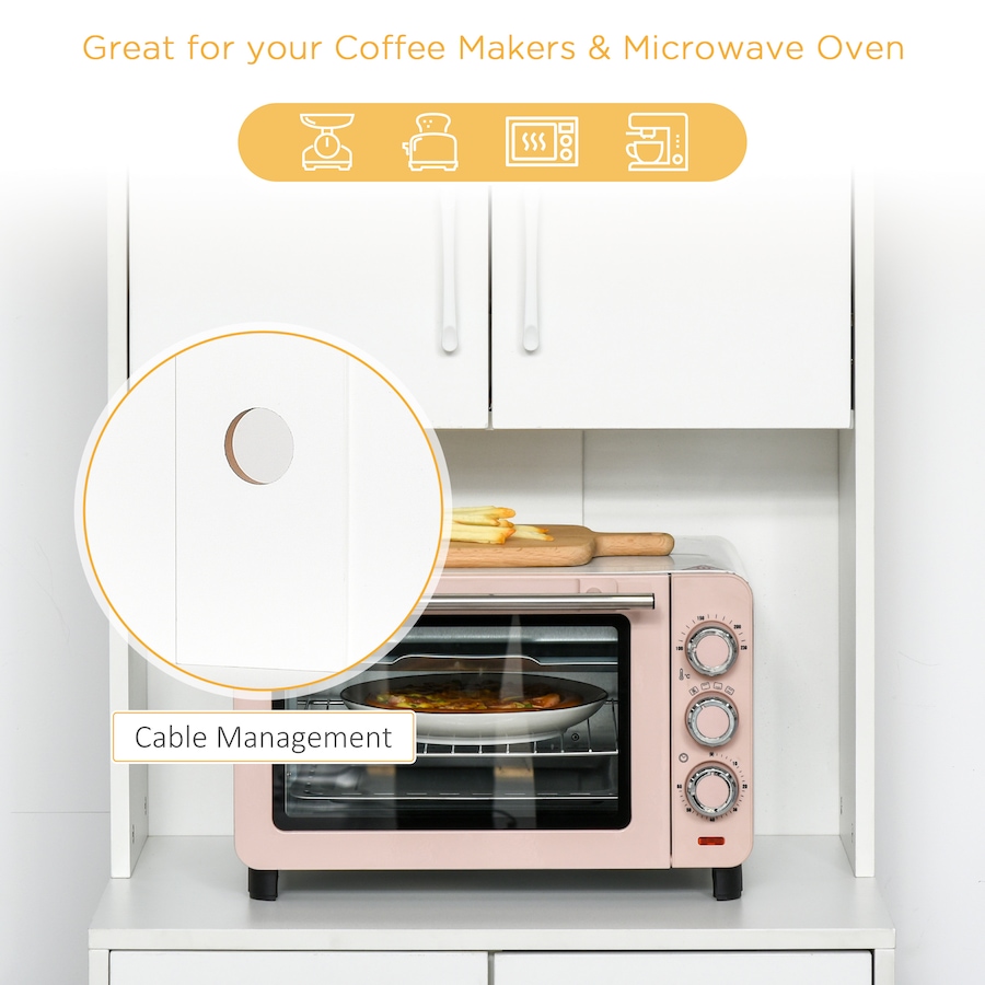 Image 997429_ALTMORE5.jpg, Product 997-429 / Price $204.99, HOMCOM Modern Kitchen Cupboard Storage Organizer Microwave Cabinet, White from HOMCOM on TSC.ca's Home & Garden department