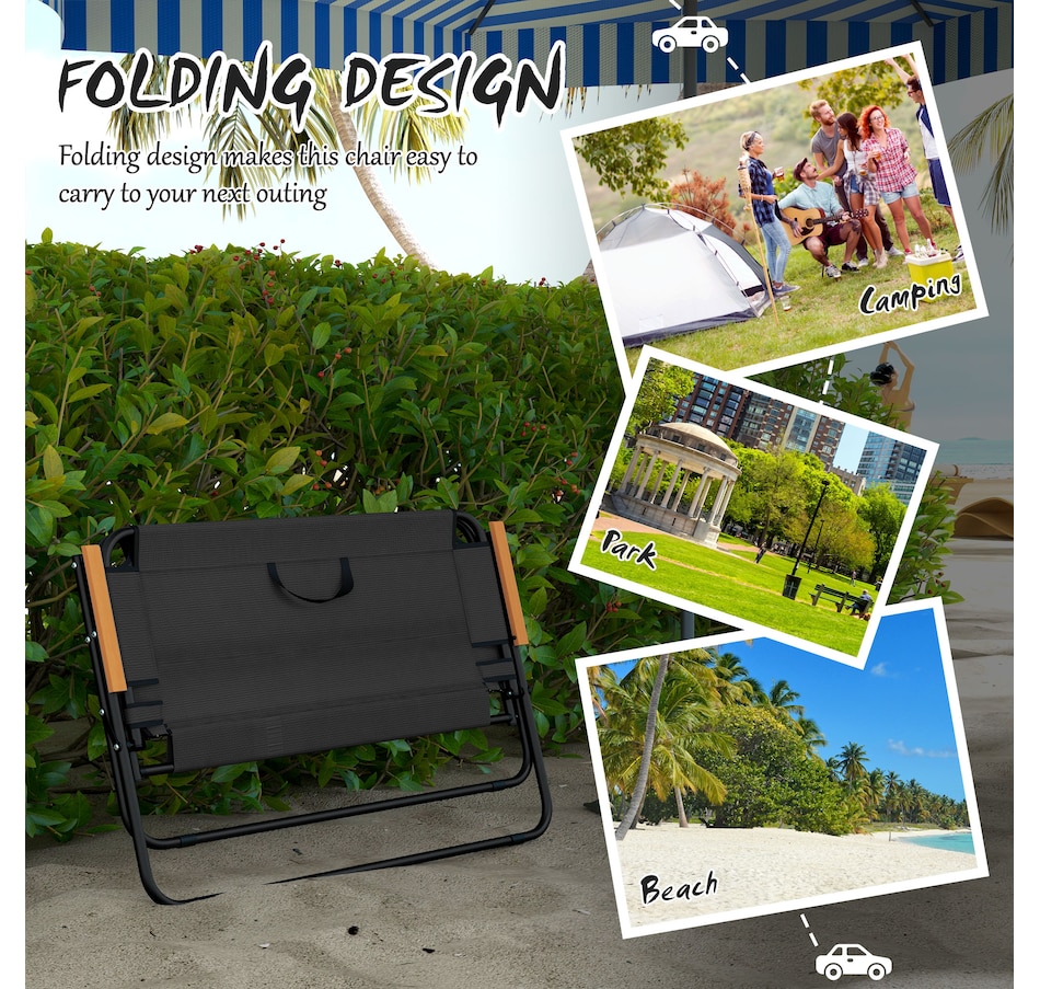 Image 997436_ALTMORE3.jpg, Product 997-436 / Price $89.99, Outsunny Folding Patio Bench for 2 People with Armrest, Mesh Fabric Seat from Outsunny on TSC.ca's Home & Garden department