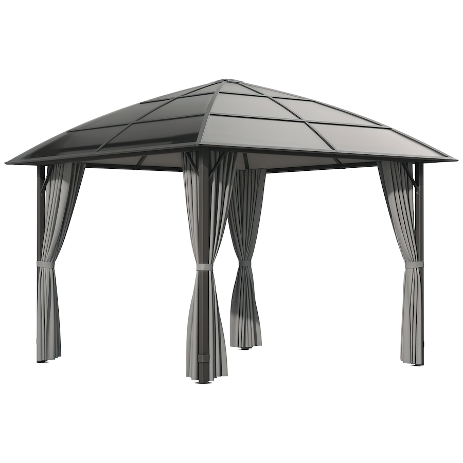 Image 997438.png, Product 997-438 / Price $699.99, Outsunny 10' x 10' Hardtop Gazebo with UV60+ Polycarbonate Roof & Curtains from Outsunny on TSC.ca's Home & Garden department
