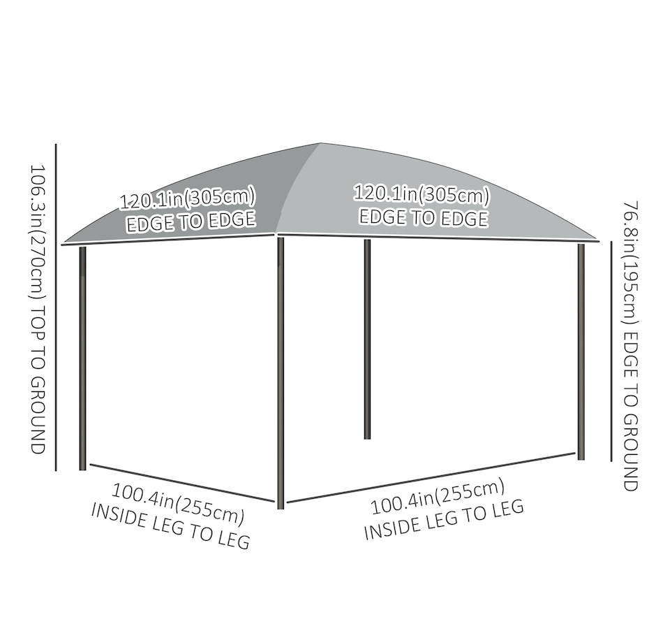 Image 997438_ALTMORE2.jpg, Product 997-438 / Price $649.99, Outsunny 10' x 10' Hardtop Gazebo with UV60+ Polycarbonate Roof & Curtains from Outsunny on TSC.ca's Home & Garden department