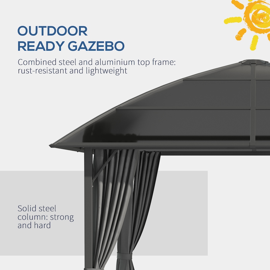 Image 997438_ALTMORE4.jpg, Product 997-438 / Price $699.99, Outsunny 10' x 10' Hardtop Gazebo with UV60+ Polycarbonate Roof & Curtains from Outsunny on TSC.ca's Home & Garden department