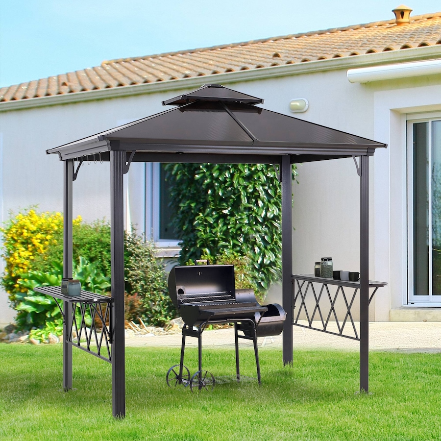 Image 997441_ALTMORE1.jpg, Product 997-441 / Price $504.99, Outsunny 9' x 5' Grill Gazebo, BBQ Canopy with 2-Tier PC Roof, Shelves from Outsunny on TSC.ca's Home & Garden department