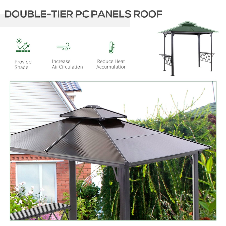 Image 997441_ALTMORE3.jpg, Product 997-441 / Price $504.99, Outsunny 9' x 5' Grill Gazebo, BBQ Canopy with 2-Tier PC Roof, Shelves from Outsunny on TSC.ca's Home & Garden department