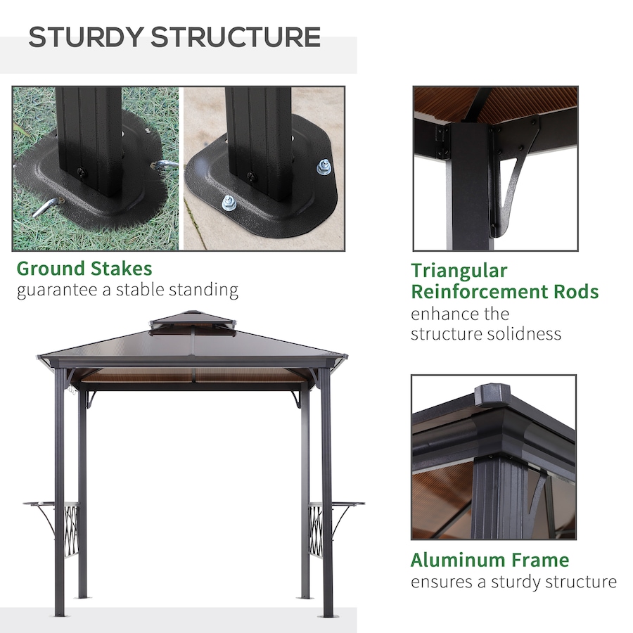 Image 997441_ALTMORE5.jpg, Product 997-441 / Price $504.99, Outsunny 9' x 5' Grill Gazebo, BBQ Canopy with 2-Tier PC Roof, Shelves from Outsunny on TSC.ca's Home & Garden department