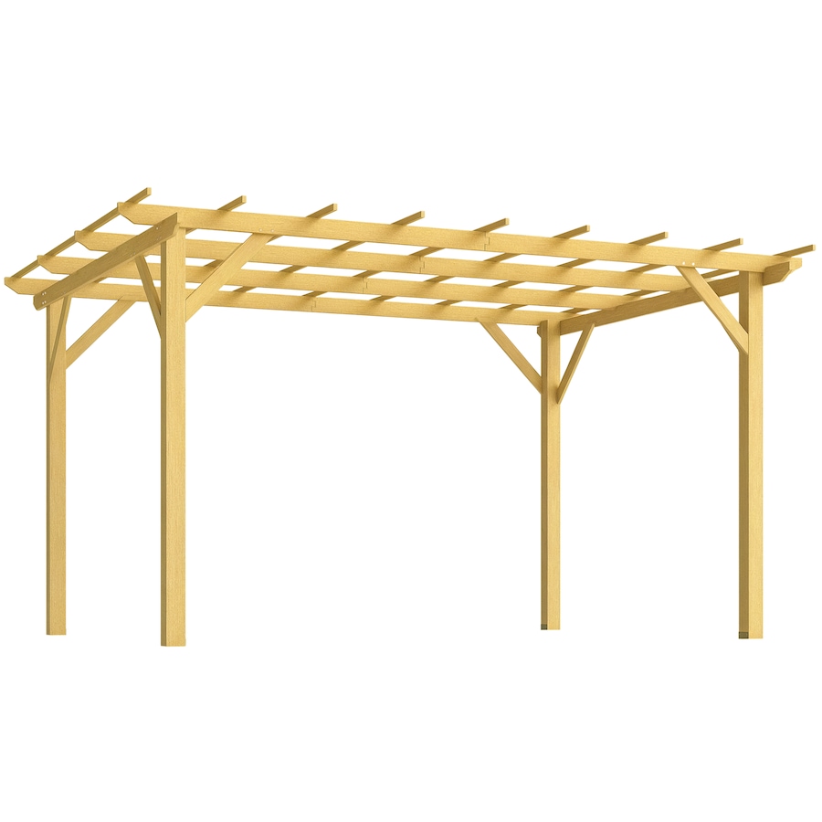 Image 997444.png, Product 997-444 / Price $369.99, Outsunny 10' x 13' Pergola, Fir Wood Gazebo Grape Trellis, Nature Wood from Outsunny on TSC.ca's Home & Garden department
