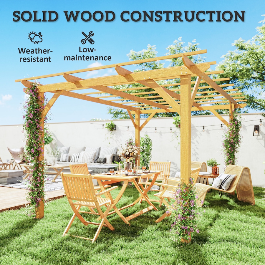 Image 997444_ALTMORE3.jpg, Product 997-444 / Price $369.99, Outsunny 10' x 13' Pergola, Fir Wood Gazebo Grape Trellis, Nature Wood from Outsunny on TSC.ca's Home & Garden department