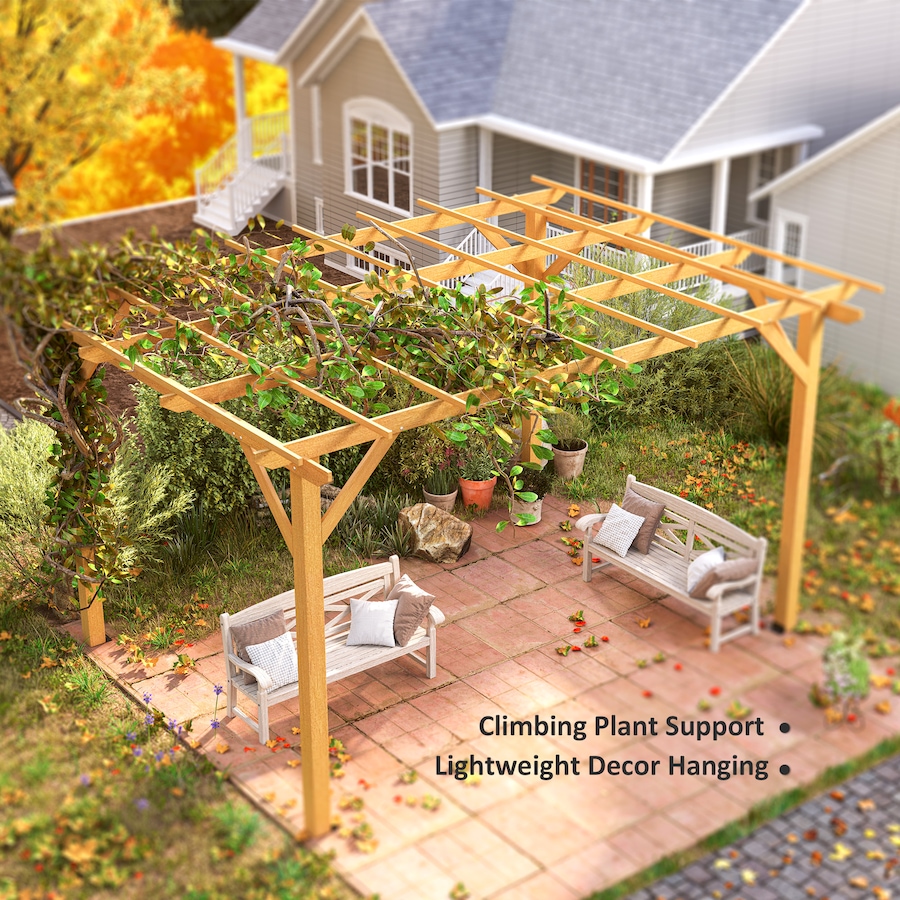 Image 997444_ALTMORE7.jpg, Product 997-444 / Price $369.99, Outsunny 10' x 13' Pergola, Fir Wood Gazebo Grape Trellis, Nature Wood from Outsunny on TSC.ca's Home & Garden department