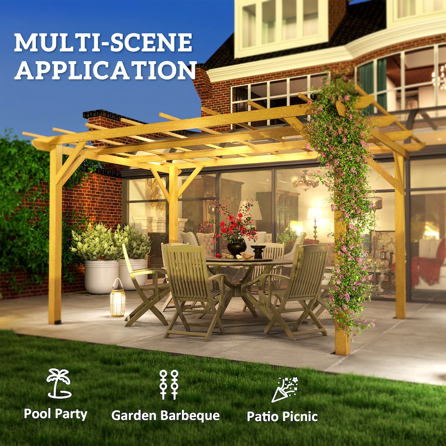 Image 997444_ALTMORE8.jpg, Product 997-444 / Price $369.99, Outsunny 10' x 13' Pergola, Fir Wood Gazebo Grape Trellis, Nature Wood from Outsunny on TSC.ca's Home & Garden department