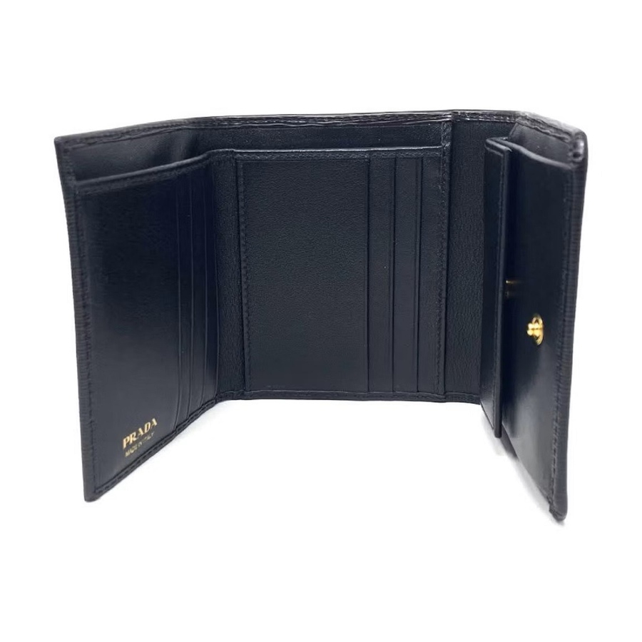 Image 997450_ALTMORE3.jpg, Product 997-450 / Price $1,193.00, Prada Vitello Move Trifold Compact Wallet Black Leather Triangle Plaque from Prada on TSC.ca's Fashion department