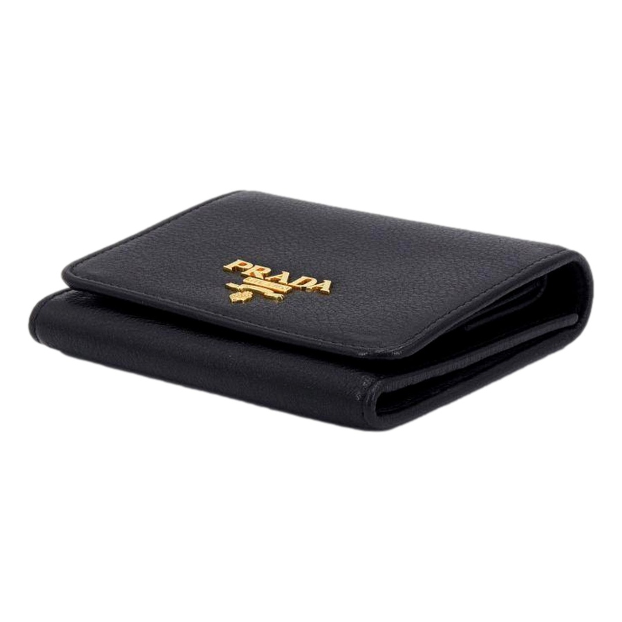 Image 997457_ALTMORE12.jpg, Product 997-457 / Price $1,423.00, Prada Vitello Grain Black Trifold Compact Wallet Leather Logo Plaque from Prada on TSC.ca's Fashion department