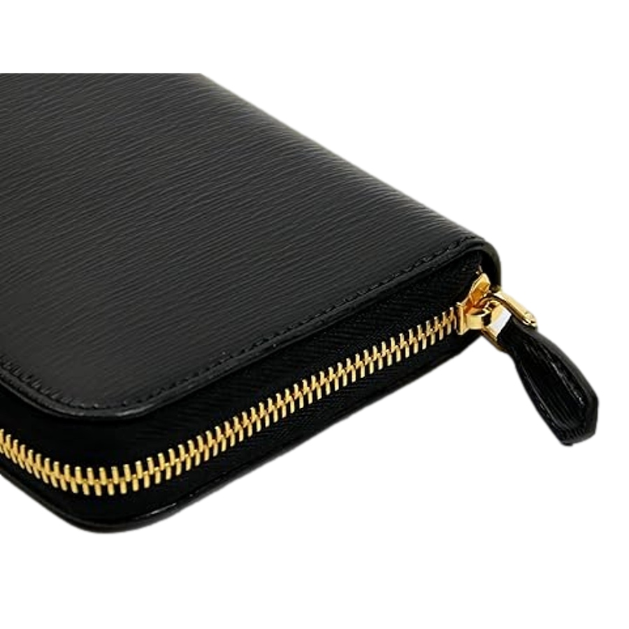 Image 997461_ALTMORE10.jpg, Product 997-461 / Price $1,582.00, Prada Vitello Move Nero Black Leather Zip Around Long Wallet Gold Triangle Logo from Prada on TSC.ca's Fashion department