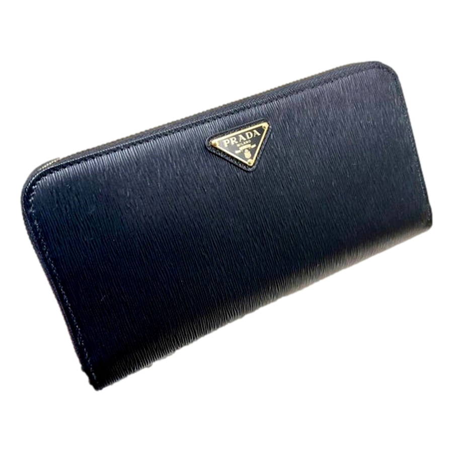 Image 997461_ST01.jpg, Product 997-461 / Price $1,582.00, Prada Vitello Move Nero Black Leather Zip Around Long Wallet Gold Triangle Logo from Prada on TSC.ca's Fashion department