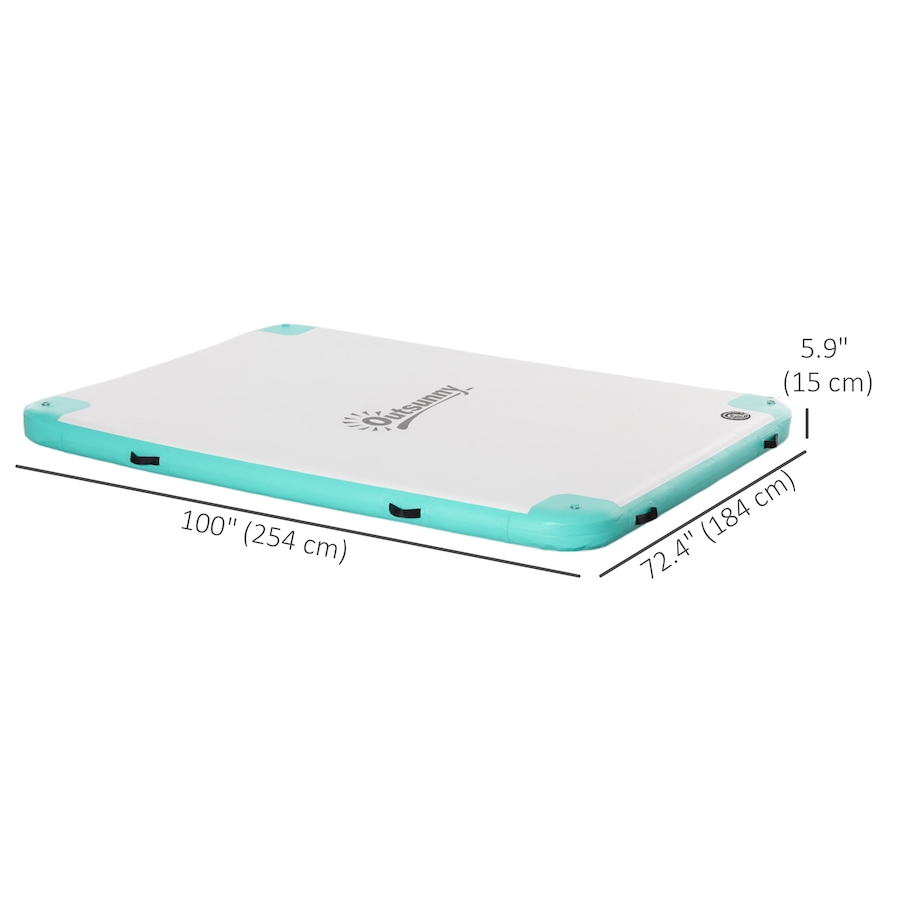 Image 997628_ALTMORE10.jpg, Product 997-628 / Price $219.99, Outsunny 8' x 6' Water Inflatable Floating Dock with Air Pump, Blue&Green from Outsunny on TSC.ca's Health & Fitness department