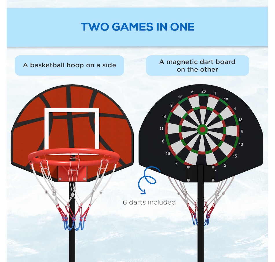 Image 997634_ALTMORE10.jpg, Product 997-634 / Price $45.99, Soozier 3-5ft Basketball Hoop Stand with Dartboard, Darts and 15" Backboard from Soozier on TSC.ca's Health & Fitness department
