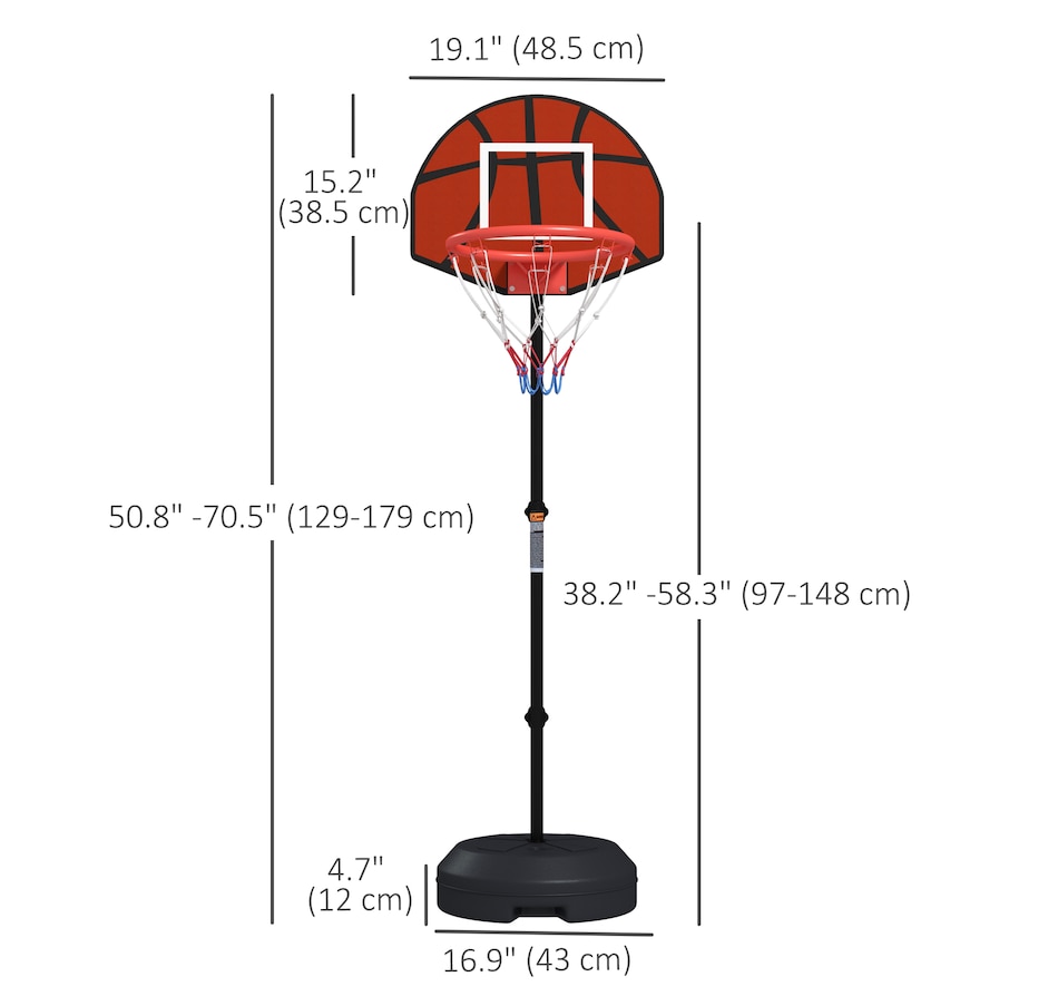 Image 997634_ALTMORE2.jpg, Product 997-634 / Price $45.99, Soozier 3-5ft Basketball Hoop Stand with Dartboard, Darts and 15" Backboard from Soozier on TSC.ca's Health & Fitness department