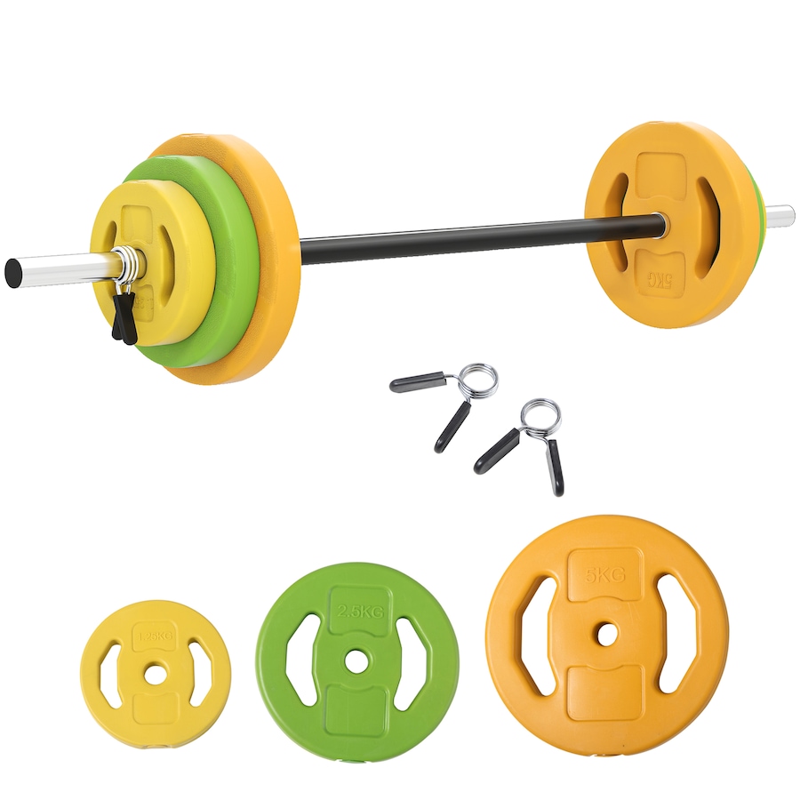 Image 997639.jpg, Product 997-639 / Price $94.99, Soozier 44lbs Barbell Set with Weights for Home Gym, with Non-slip Handle from Soozier on TSC.ca's Health & Fitness department