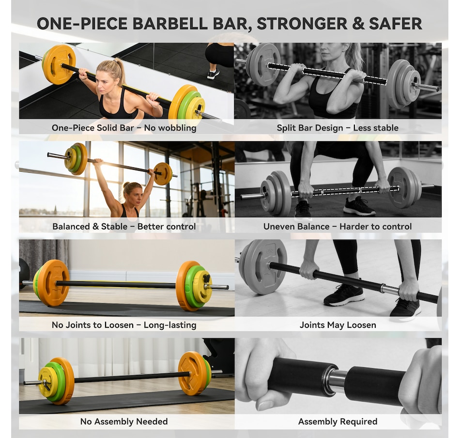 Image 997639_ALTMORE9.jpg, Product 997-639 / Price $99.99, Soozier 44lbs Barbell Set with Weights for Home Gym, with Non-slip Handle from Soozier on TSC.ca's Health & Fitness department