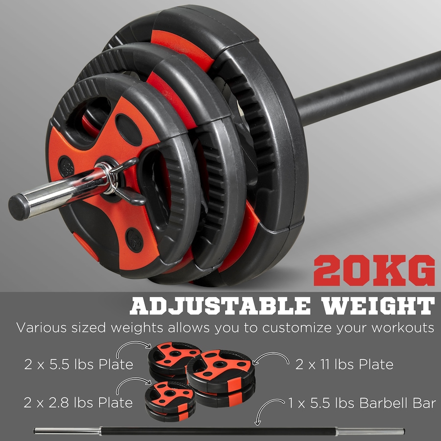 Image 997642_ALTMORE3.jpg, Product 997-642 / Price $125.99, Soozier 44lbs Adjustable Barbell Weight Set for Home Gym Exercise from Soozier on TSC.ca's Health & Fitness department