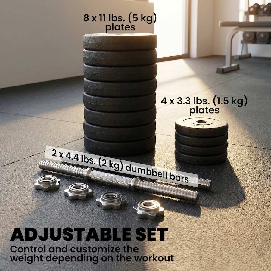 Image 997647_ALTMORE12.jpg, Product 997-647 / Price $129.99, Soozier Adjustable 2 x 55lbs Weight Dumbbell Set for Weight Fitness Training Exercise Fitness Home Gym Equipment from Soozier on TSC.ca's Health & Fitness department