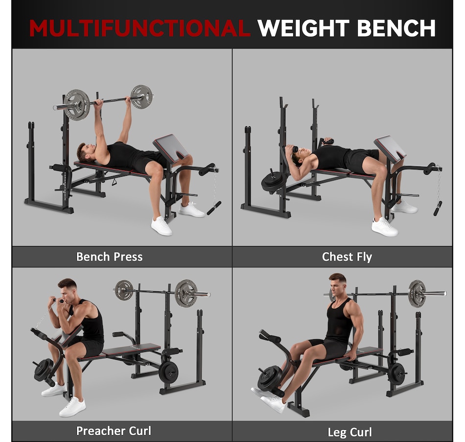 Image 997649_ALTMORE11.jpg, Product 997-649 / Price $189.99, Soozier Weight Bench with 2 Barbell Rack and Preacher Curl Bench from Soozier on TSC.ca's Health & Fitness department