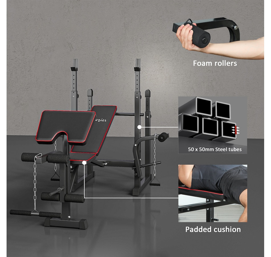 Image 997649_ALTMORE14.jpg, Product 997-649 / Price $189.99, Soozier Weight Bench with 2 Barbell Rack and Preacher Curl Bench from Soozier on TSC.ca's Health & Fitness department