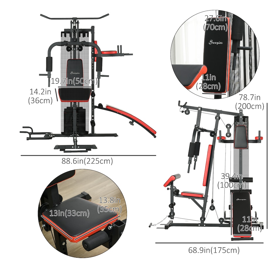 Image 997654_ALTMORE2.jpg, Product 997-654 / Price $779.99, Soozier Multi Home Gym Equipment, Workout Station with 143lbs Weight Stack from Soozier on TSC.ca's Health & Fitness department