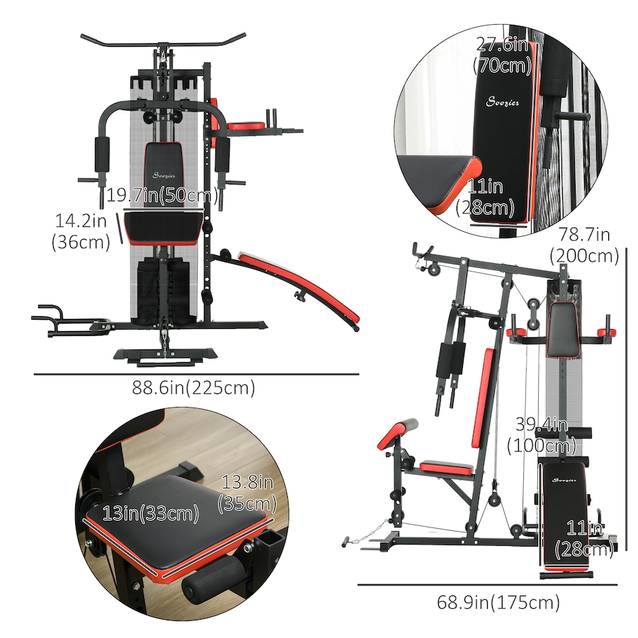 Image 997654_ALTMORE2.jpg, Product 997-654 / Price $779.99, Soozier Multi Home Gym Equipment, Workout Station with 143lbs Weight Stack from Soozier on TSC.ca's Health & Fitness department