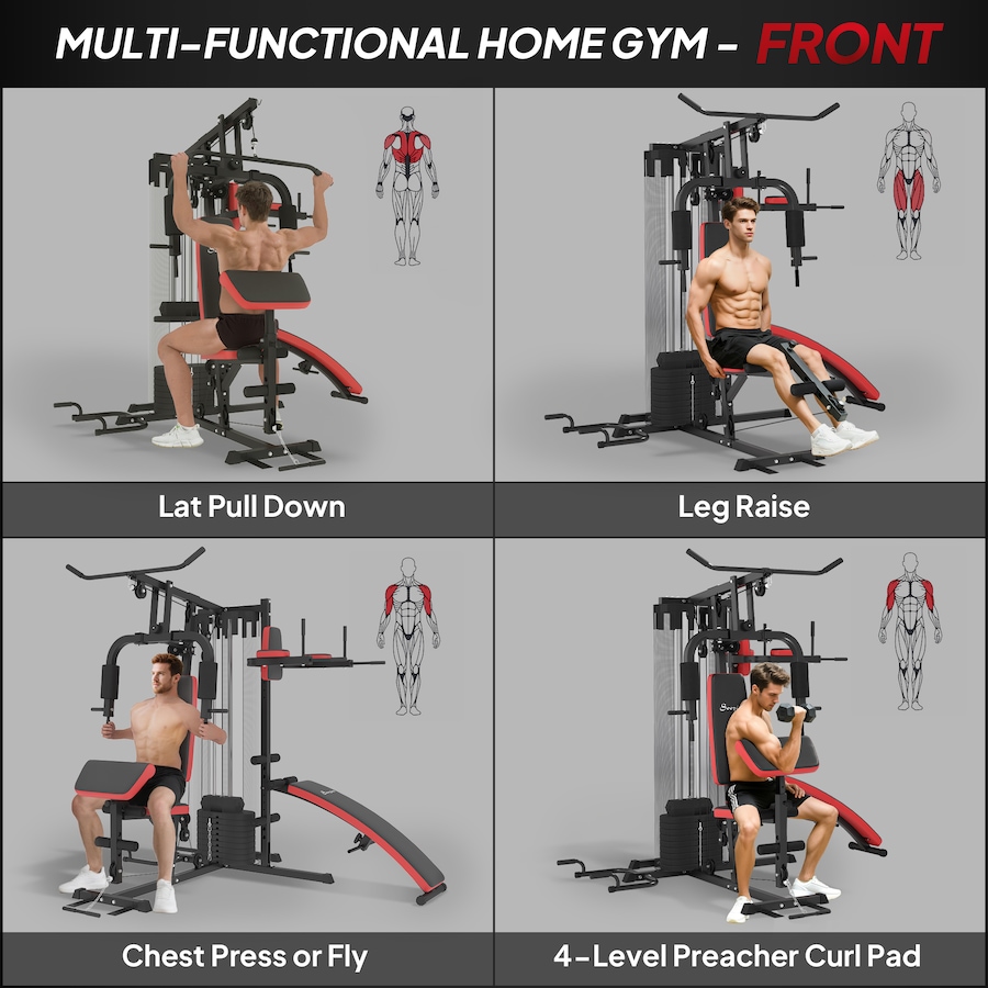 Image 997659_ALTMORE11.jpg, Product 997-659 / Price $646.99, Soozier Multi Home Gym Equipment, Workout Station with 99lbs Weight Stack from Soozier on TSC.ca's Health & Fitness department