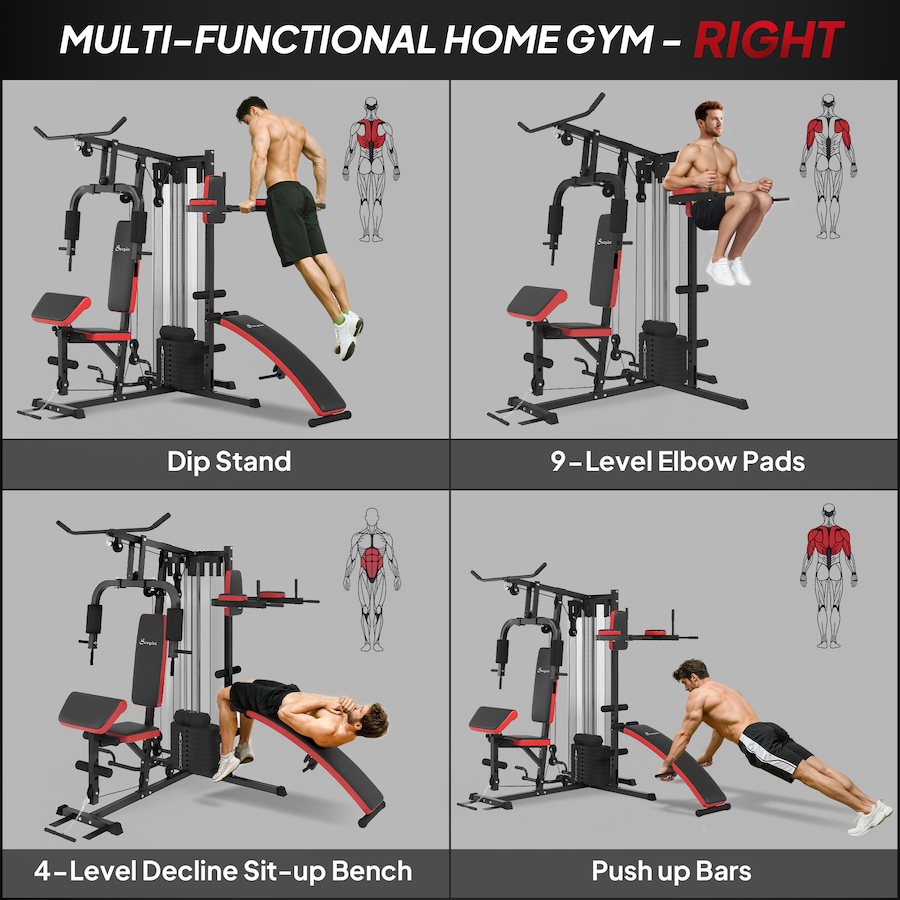 Image 997659_ALTMORE12.jpg, Product 997-659 / Price $646.99, Soozier Multi Home Gym Equipment, Workout Station with 99lbs Weight Stack from Soozier on TSC.ca's Health & Fitness department