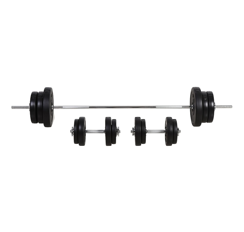Image 997661.jpg, Product 997-661 / Price $259.99, Soozier 145lbs Dumbbell & Barbell Adjustable Set Plate Bar Clamp Rod Home Gym Sports Area Exercise from Soozier on TSC.ca's Health & Fitness department