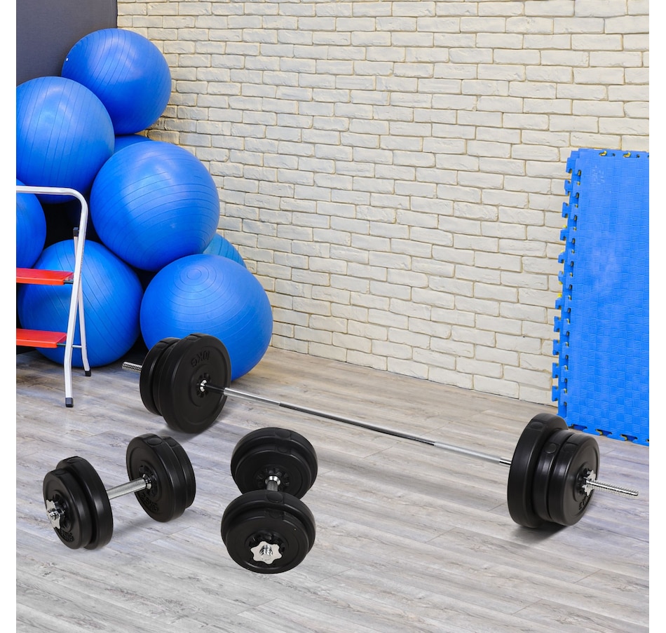 Image 997661_ALTMORE1.jpg, Product 997-661 / Price $259.99, Soozier 145lbs Dumbbell & Barbell Adjustable Set Plate Bar Clamp Rod Home Gym Sports Area Exercise from Soozier on TSC.ca's Health & Fitness department