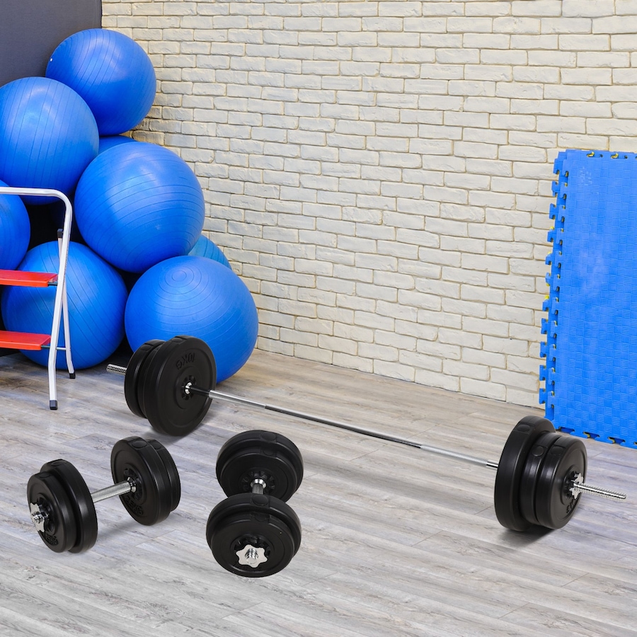Image 997661_ALTMORE1.jpg, Product 997-661 / Price $229.99, Soozier 145lbs Dumbbell & Barbell Adjustable Set Plate Bar Clamp Rod Home Gym Sports Area Exercise from Soozier on TSC.ca's Health & Fitness department