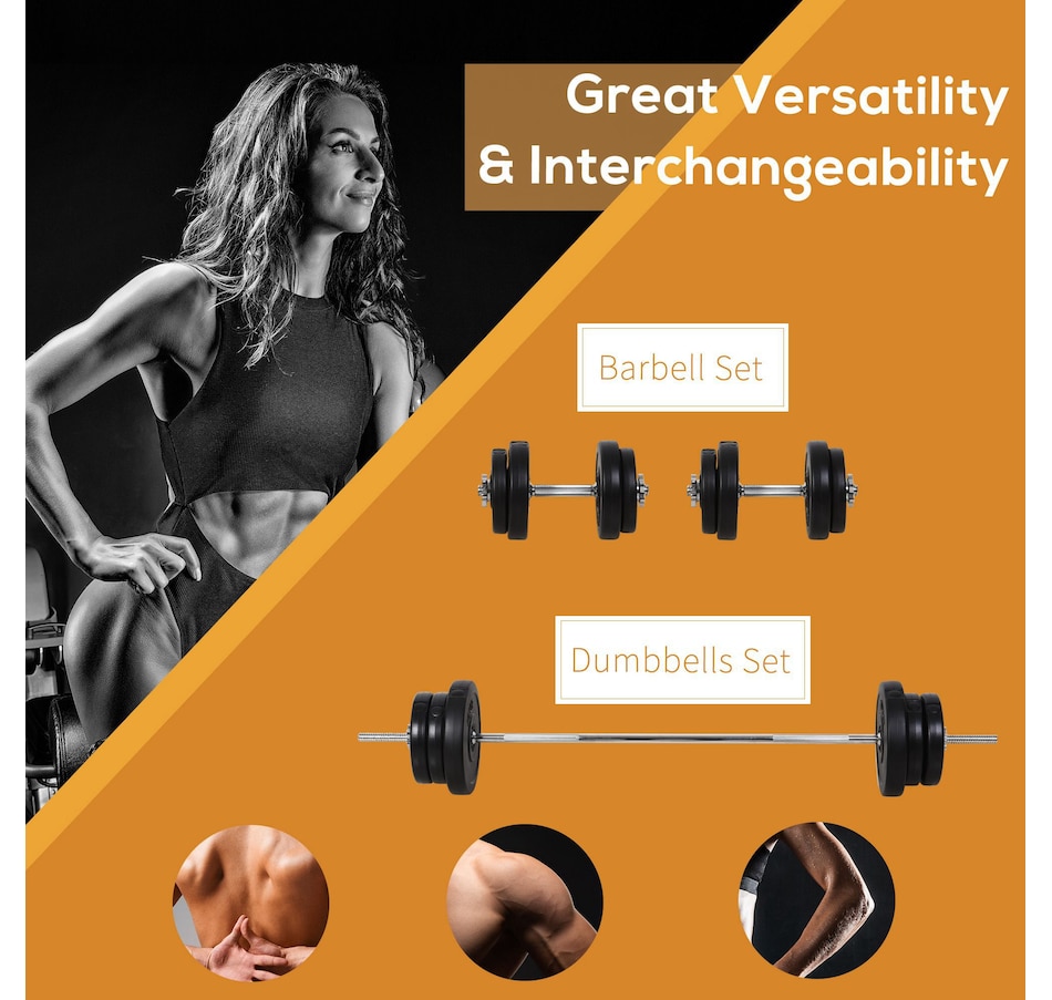 Image 997661_ALTMORE3.jpg, Product 997-661 / Price $259.99, Soozier 145lbs Dumbbell & Barbell Adjustable Set Plate Bar Clamp Rod Home Gym Sports Area Exercise from Soozier on TSC.ca's Health & Fitness department