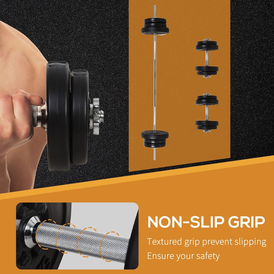 Image 997661_ALTMORE5.jpg, Product 997-661 / Price $229.99, Soozier 145lbs Dumbbell & Barbell Adjustable Set Plate Bar Clamp Rod Home Gym Sports Area Exercise from Soozier on TSC.ca's Health & Fitness department