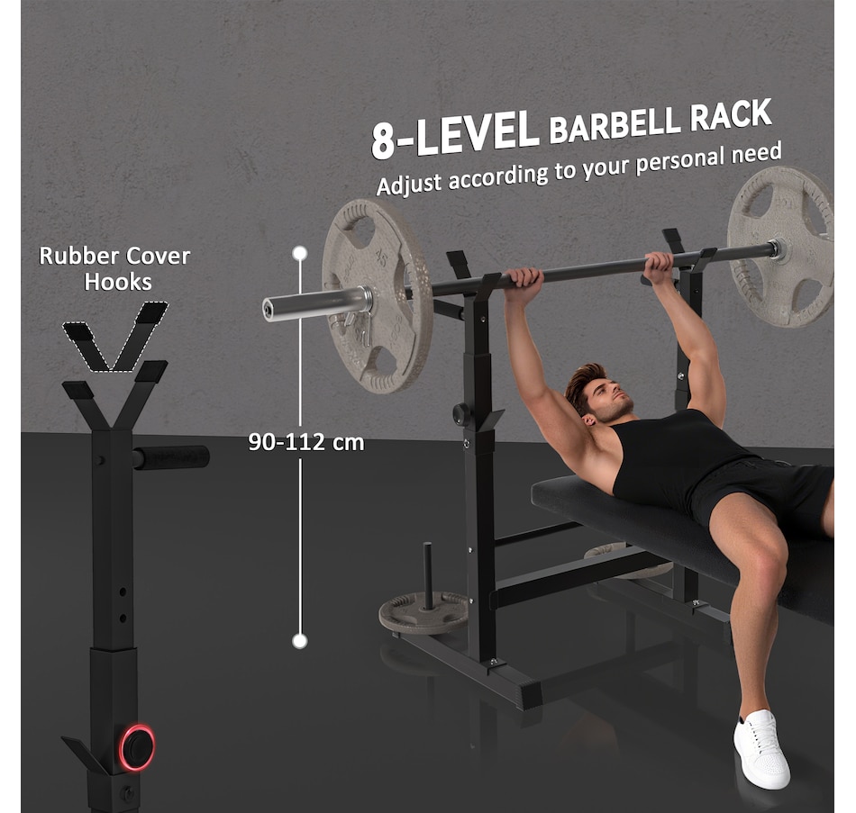 Image 997663_ALTMORE11.jpg, Product 997-663 / Price $134.99, Soozier Adjustable Weight Bench Foldable Bench Press w/ Barbell Rack Black from Soozier on TSC.ca's Health & Fitness department