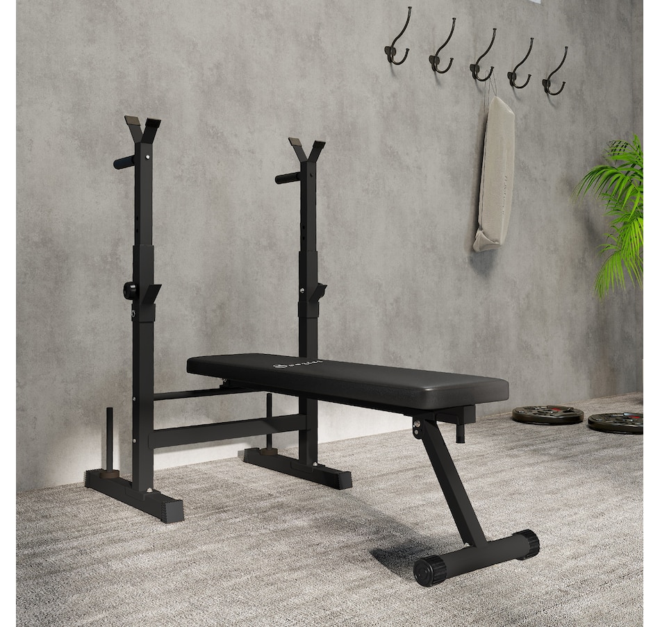 Image 997663_ALTMORE15.jpg, Product 997-663 / Price $134.99, Soozier Adjustable Weight Bench Foldable Bench Press w/ Barbell Rack Black from Soozier on TSC.ca's Health & Fitness department