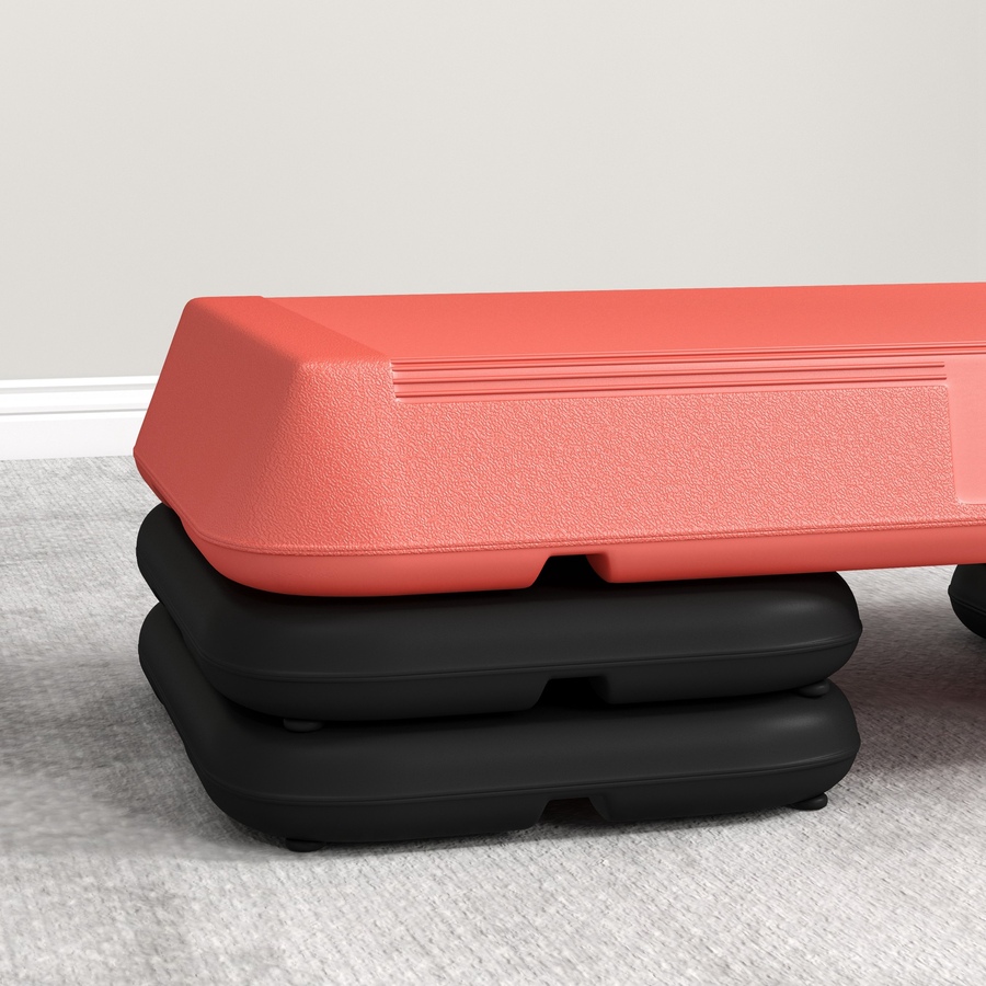 Image 997665_ALTMORE7.jpg, Product 997-665 / Price $59.99, Soozier Aerobic Exercise Step, 3-Level Height Adjustable Stepper, Red from Soozier on TSC.ca's Health & Fitness department