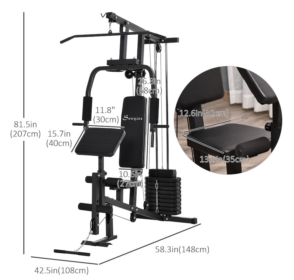 Image 997666_ALTMORE2.jpg, Product 997-666 / Price $459.99, Soozier Multifunction Home Gym Equipment from Soozier on TSC.ca's Health & Fitness department