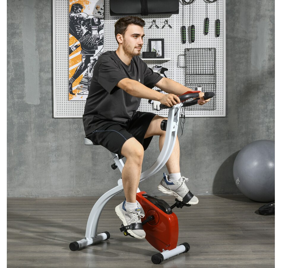 Image 997669_ALTMORE1.jpg, Product 997-669 / Price $144.99, Soozier Foldable Exercise Bike with 8-Level Resistance and Wheels, Red from Soozier on TSC.ca's Health & Fitness department