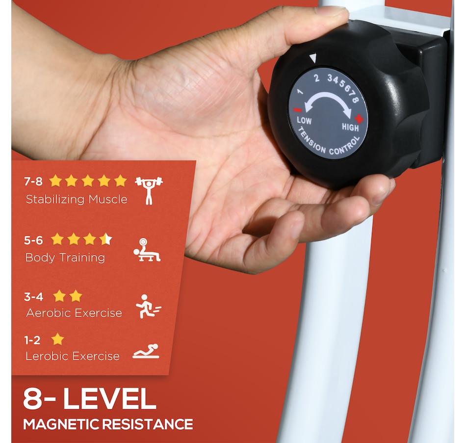 Image 997669_ALTMORE4.jpg, Product 997-669 / Price $144.99, Soozier Foldable Exercise Bike with 8-Level Resistance and Wheels, Red from Soozier on TSC.ca's Health & Fitness department