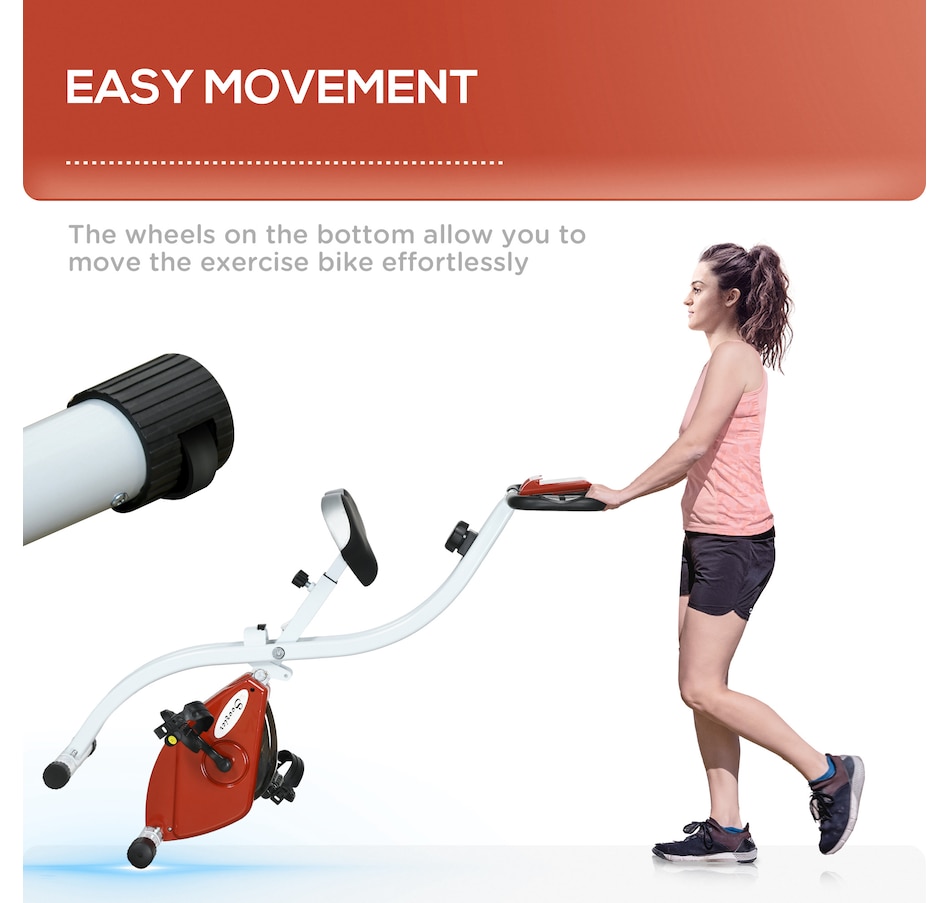 Image 997669_ALTMORE6.jpg, Product 997-669 / Price $144.99, Soozier Foldable Exercise Bike with 8-Level Resistance and Wheels, Red from Soozier on TSC.ca's Health & Fitness department