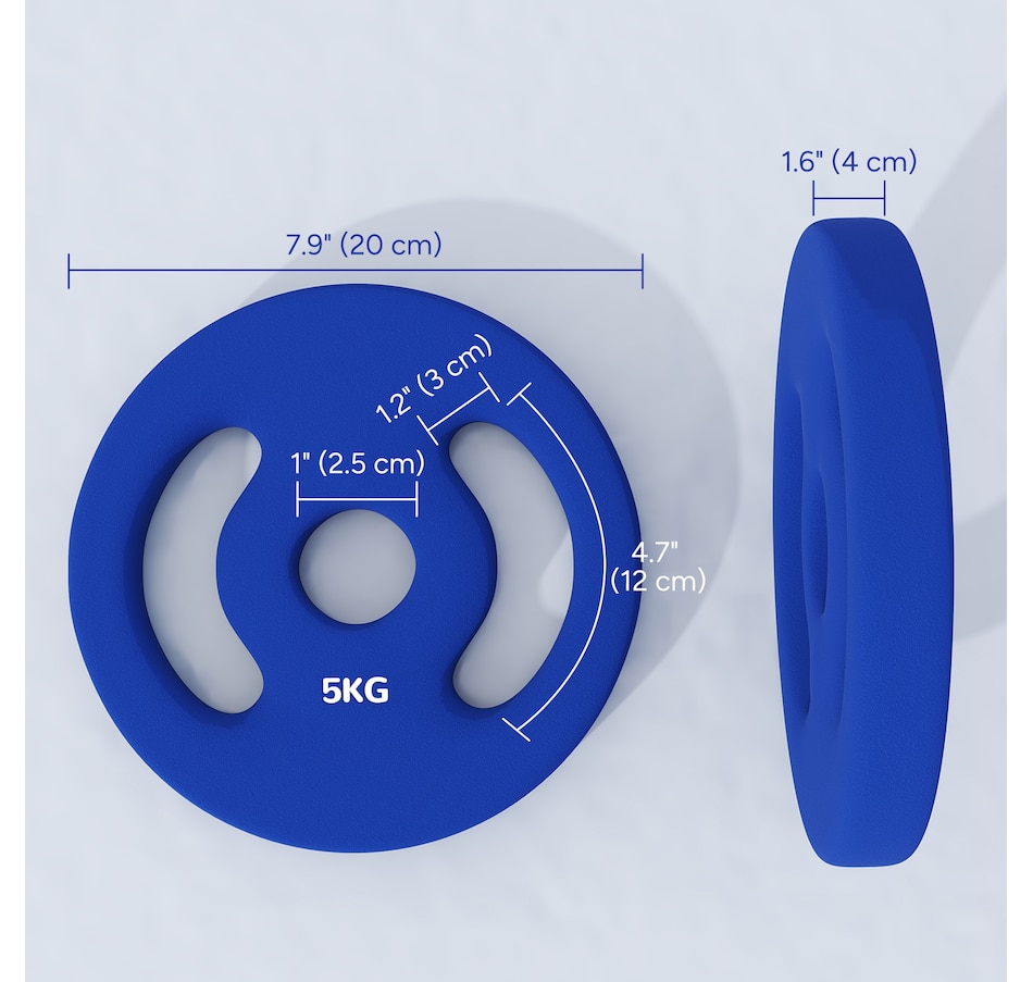Image 997670_ALTMORE2.jpg, Product 997-670 / Price $32.99, Soozier Standard Weights Plates with Easy-Grip Handles, 2 x 11lbs from Soozier on TSC.ca's Health & Fitness department