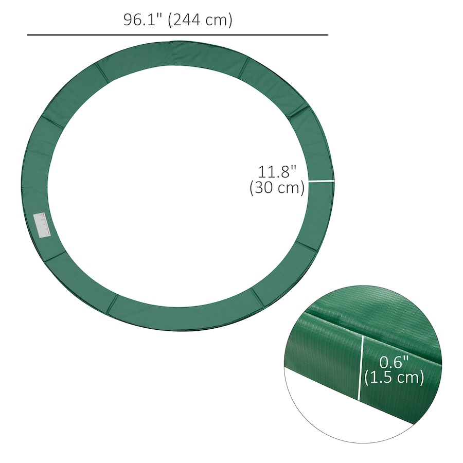 Image 997673_ALTMORE2.jpg, Product 997-673 / Price $40.99, Soozier ⌀8ft Trampoline Pad ⌀96" Spring Safety Replacement Gym Bounce Jump Cover EPE Foam Green from Soozier on TSC.ca's Health & Fitness department