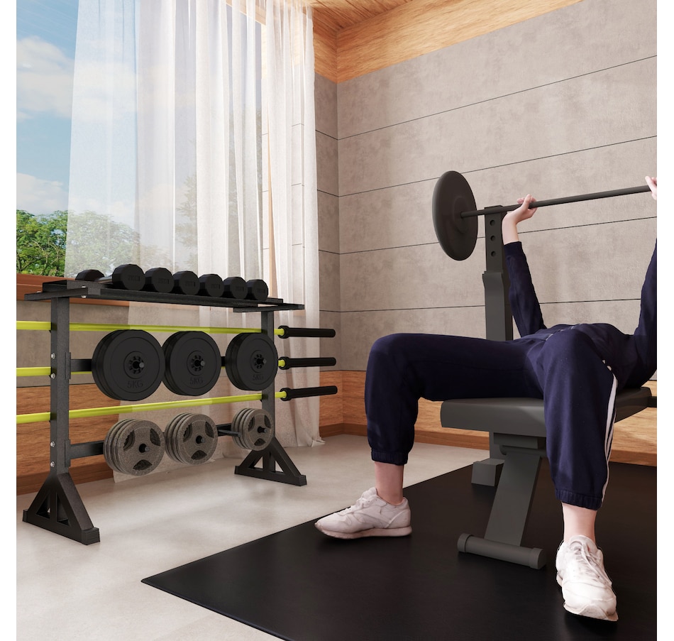 Image 997674_ALTMORE6.jpg, Product 997-674 / Price $109.99, Soozier Weight Rack for Plates, Dumbbells, Barbell Bars, 1100LBS Capacity from Soozier on TSC.ca's Health & Fitness department