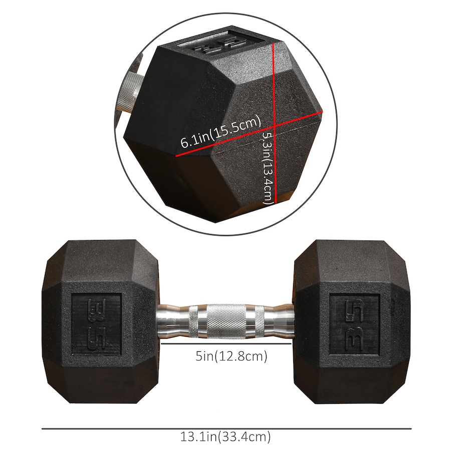 Image 997676_ALTMORE2.jpg, Product 997-676 / Price $59.99, Soozier 35lbs Rubber Hex Dumbbells Weight Dumbbell Hand Weight Barbell for Body Fitness Training for Home Office Gym from Soozier on TSC.ca's Health & Fitness department