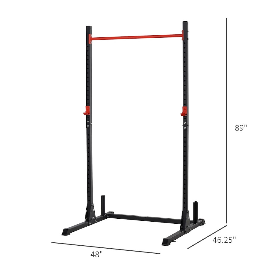 Image 997683_ALTMORE2.jpg, Product 997-683 / Price $125.99, Soozier Adjustable Barbell Power Rack Squat Stand Strength Training Fitness Pull Up Weight Cage Home Gym Black from Soozier on TSC.ca's Health & Fitness department