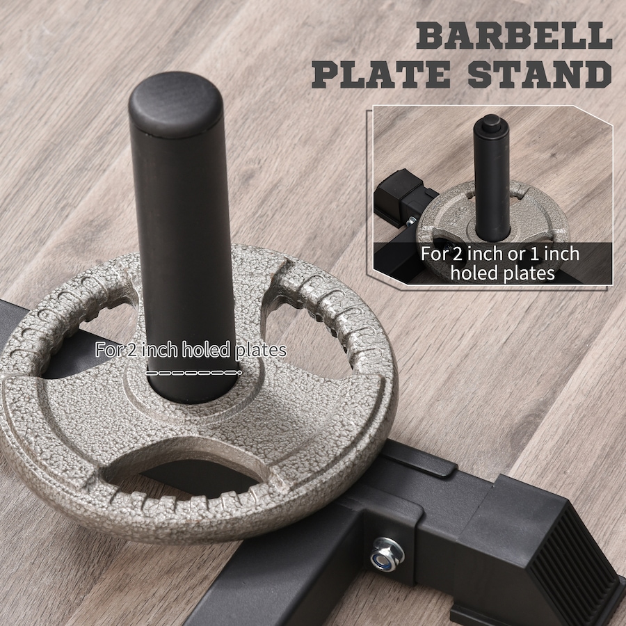 Image 997683_ALTMORE5.jpg, Product 997-683 / Price $125.99, Soozier Adjustable Barbell Power Rack Squat Stand Strength Training Fitness Pull Up Weight Cage Home Gym Black from Soozier on TSC.ca's Health & Fitness department