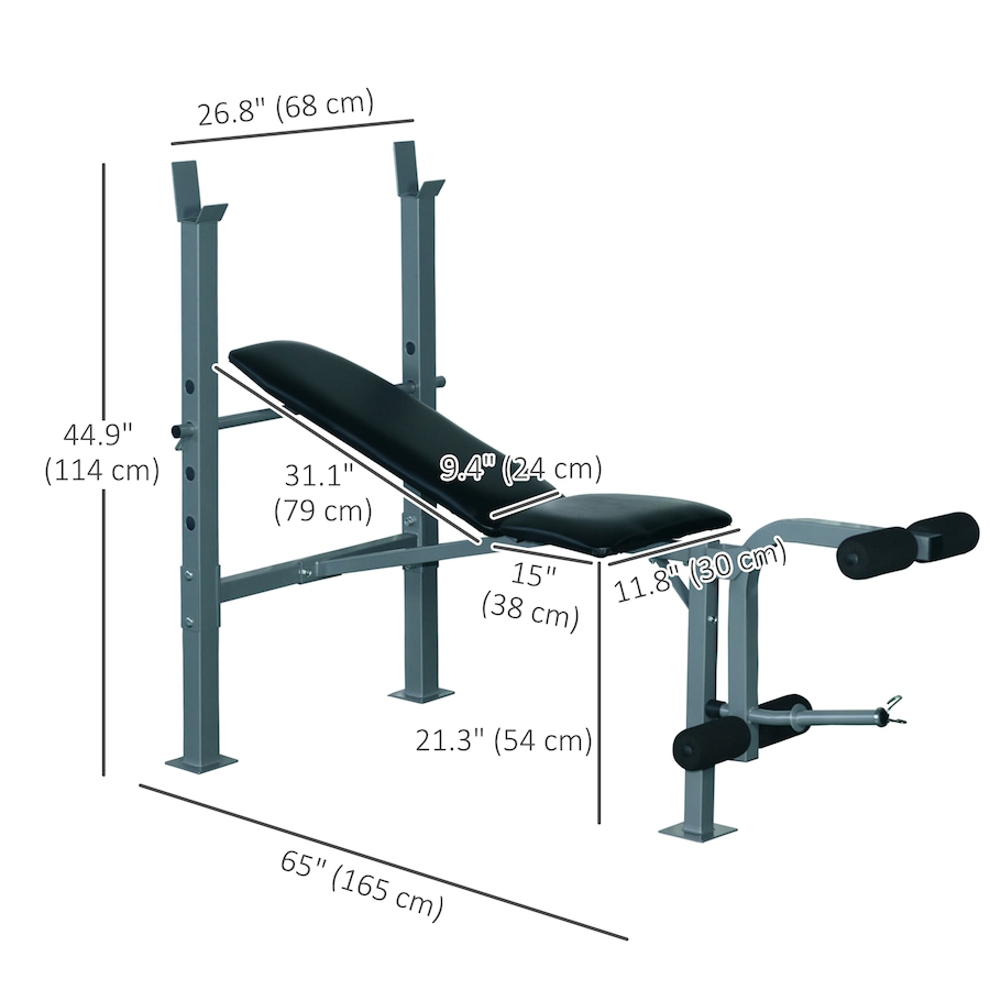 Image 997684_ALTMORE2.jpg, Product 997-684 / Price $109.99, Soozier Incline Decline Weight Bench with Leg Extension and Barbell Rack from Soozier on TSC.ca's Health & Fitness department