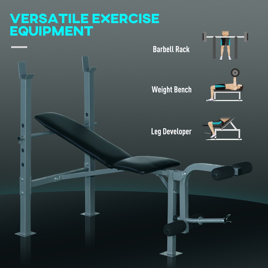 Image 997684_ALTMORE3.jpg, Product 997-684 / Price $109.99, Soozier Incline Decline Weight Bench with Leg Extension and Barbell Rack from Soozier on TSC.ca's Health & Fitness department
